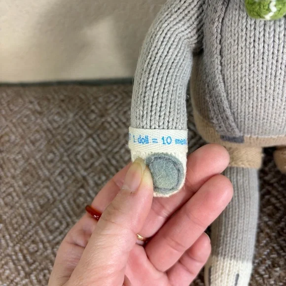 Cuddle and Kind Noah the Dog Plush Animal Toy Hand Knit Peru 13" Baby Keepsake - Picture 3 of 8